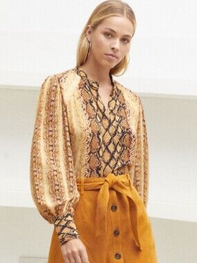 Joie‎ Snakeskin Button-Down Blouse